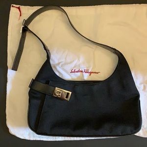 Vintage Salvatore Ferragamo Gancini Nylon/Leather